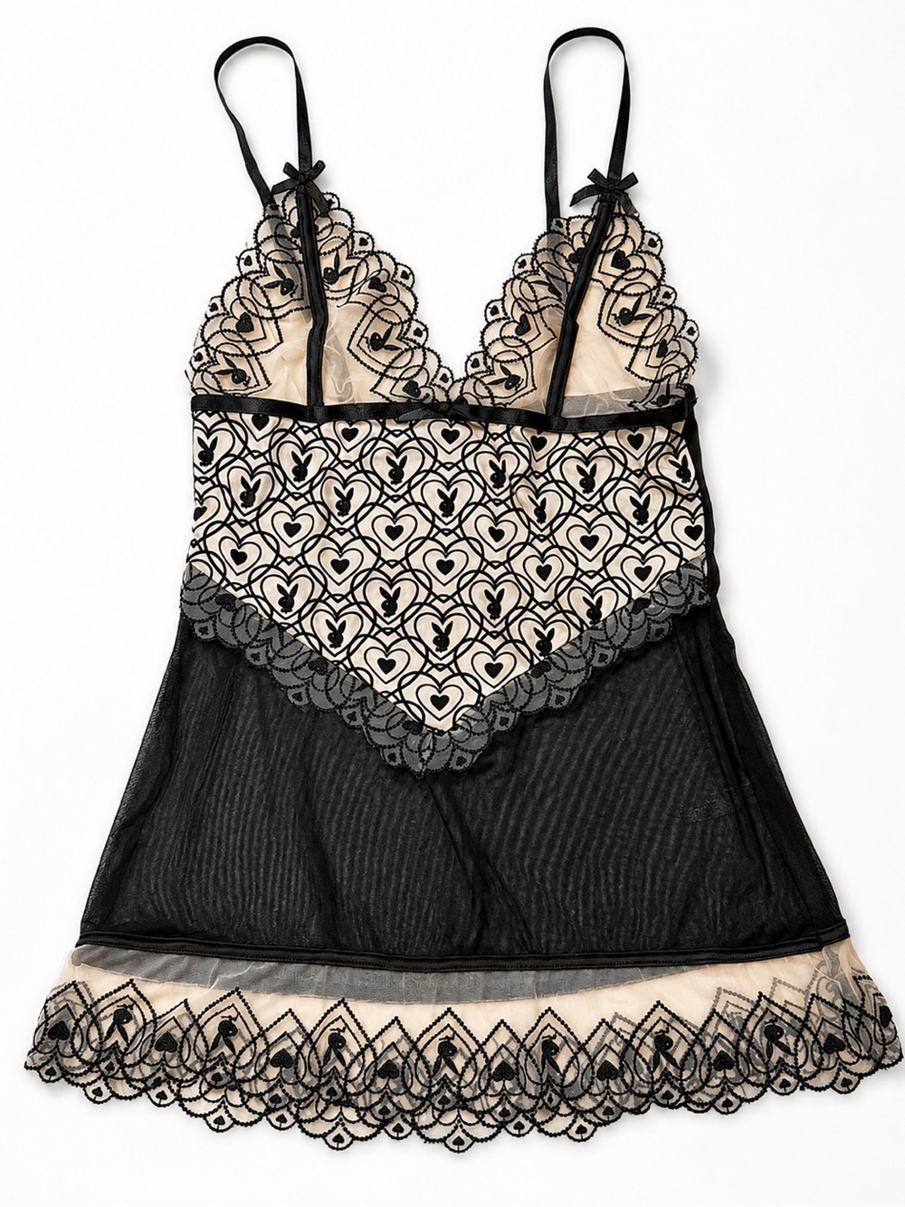 PLAYBOY | Dollskill | Heart Lace Mesh Babydoll Chemise – NWT Size Small